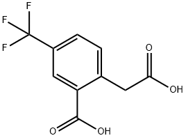 2-羧甲基-5-三氟甲基苯甲酸 结构式