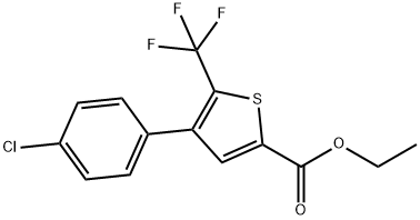 4-(4-CHLOROPHENYL)-5-(TRIFLUOROMETHYL)THIOPHEN-2-CARBOXYLIC ACID ETHYLESTER 结构式