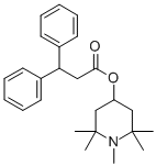 Propionic acid, 3,3-diphenyl-, 1,2,2,6,6-pentamethyl-4-piperidinyl est er 结构式