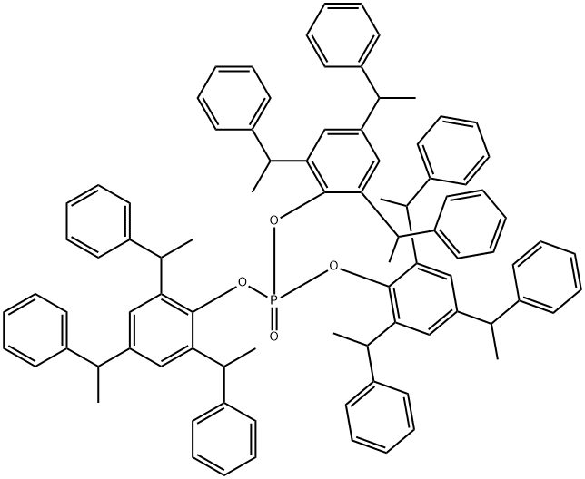tris[2,4,6-tris(1-phenylethyl)phenyl] phosphate 结构式