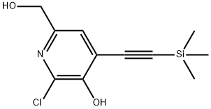 2-氯-6-甲基氧基-4-((三甲基甲硅烷基)乙炔基)吡啶-3-醇 结构式