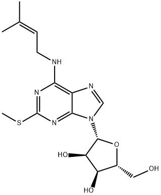 2-methylthio-N-6-isopentenyladenosine 结构式