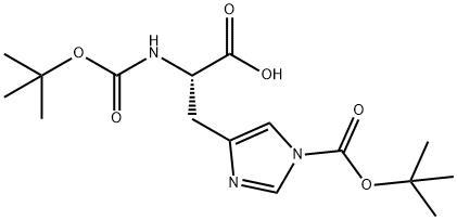 N,N'-二叔丁氧羰基-L-组氨酸 结构式