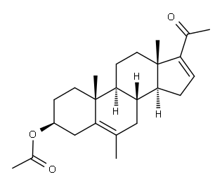 3BETA-HYDROXY-6-METHYL-5,16-PREGNADIEN-20-ONE ACETATE 结构式