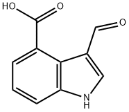 3-甲酰基-1H-吲哚-4-羧酸 结构式