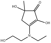 2-Cyclopenten-1-one, 3-[ethyl(2-hydroxyethyl)amino]-2,5-dihydroxy-5-methyl- (9CI) 结构式