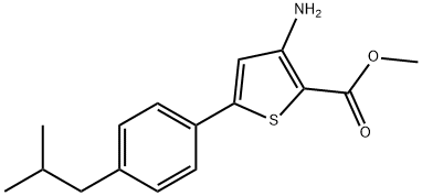 3-氨基-5-(4-异丁基苯基)噻吩-2-羧酸甲酯 结构式