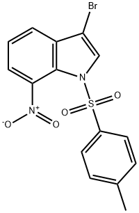 1H-Indole, 3-bromo-1-[(4-methylphenyl)sulfonyl]-7-nitro- 结构式