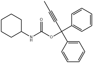 N-Cyclohexylcarbamic acid 1,1-diphenyl-2-butynyl ester 结构式