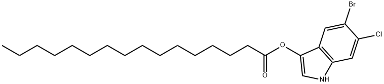 十六烷酸 5-溴-6-氯-1H-吲哚-3-基酯 结构式