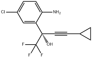 (S)-1-(2-氨基-5-氯苯基)-1-三氟甲基-3-环丙基-2-丙炔-1-醇 结构式