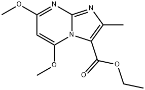 5,7-DIMETHOXY-2-METHYL-IMIDAZO[1,2-A]PYRIMIDINE-3-CARBOXYLIC ACID ETHYL ESTER 结构式