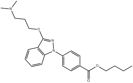 p-[3-[3-(Dimethylamino)propoxy]-1H-indazol-1-yl]benzoic acid butyl ester 结构式