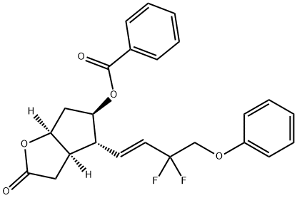 2H-环戊并[B]呋喃-2-酮,5-(苯甲酰氧基)-4-[(1E)-3,3-二氟-4-苯氧基-丁烯-1-基]六氢-,(3AR,4R,5R,6AS)-(...) 结构式