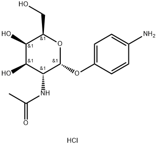 4-氨基苯基 2-乙酰氨基-2-脱氧-ALPHA-D-吡喃半乳糖苷盐酸盐 结构式