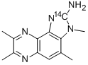 3,4,7,8-四甲基-3H-咪唑并[4,5-F]喹喔啉-2-胺-2-<SUP>14</SUP>C 结构式