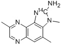 3,4,8-三甲基-3H-咪唑并[4,5-F]喹喔啉-2-胺-2-<SUP>14</SUP>C 结构式