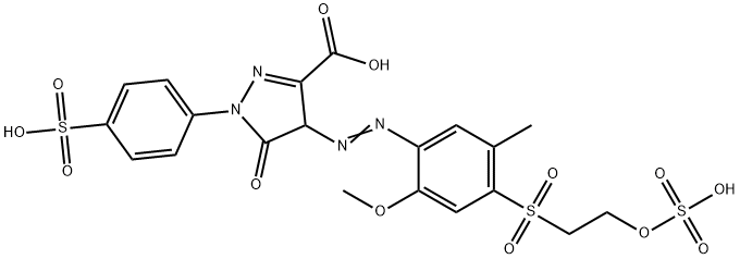 4,5-dihydro-4-[[2-methoxy-5-methyl-4-[[2-(sulphooxy)ethyl]sulphonyl]phenyl]azo]-5-oxo-1-(4-sulphophenyl)-1H-pyrazole-3-carboxylic acid 结构式