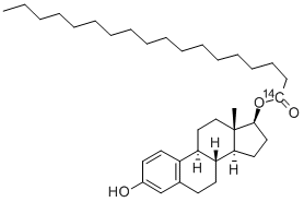 (17BETA)-雌甾-1,3,5(10)-三烯-3,17-二醇 17-(硬脂酸酯-1-<SUP>14</SUP>C) 结构式