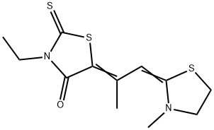 3-ethyl-5-[1-methyl-2-(3-methylthiazolidin-2-ylidene)ethylidene]rhodanine 结构式