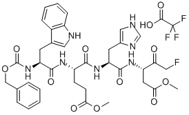 N-[苄氧羰基]-L-色氨酰-L-ALPHA-谷氨酰-N-[(1S)-3-氟-1-(2-甲氧基-2-氧代乙基)-2-氧代丙基]-L-组胺酰胺甲基酯 结构式
