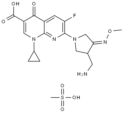 甲磺酸吉米沙星 结构式