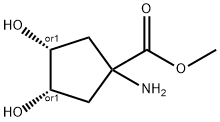 Cyclopentanecarboxylic acid, 1-amino-3,4-dihydroxy-, methyl ester, (1-alpha-,3-alpha-,4-alpha-)- (9CI) 结构式