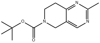 2-甲基-7,8-二氢吡啶并[4,3-D]嘧啶-6(5H)-羧酸叔丁酯 结构式