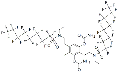 bis[2-[ethyl[(heptadecafluorooctyl)sulphonyl]amino]ethyl] (4-methyl-1,3-phenylene)biscarbamate  结构式