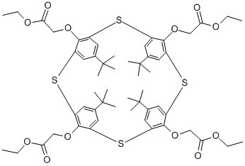 4-叔丁基-1-(乙氧羰基甲氧基)硫杂杯[4]芳烃 结构式