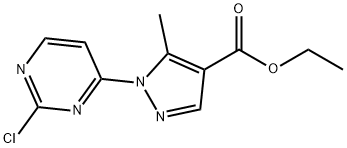 1H-PYRAZOLE-4-CARBOXYLIC ACID, 1-(2-CHLORO-4-PYRIMIDINYL)-5-METHYL-, ETHYL ESTER 结构式