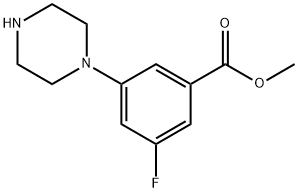 3-FLUORO-5-PIPERAZIN-1-YL-BENZOIC ACID METHYL ESTER 结构式