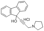 FLUOREN-9-OL, 9-(3-(1-PYRROLIDINYL)-1-PROPYNYL)-, HYDROCHLORIDE 结构式