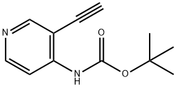 (3-乙炔基吡啶-4-基)氨基甲酸叔丁酯 结构式
