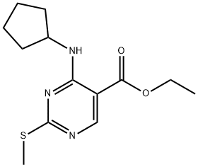 4-环戊基氨基-2-甲硫基嘧啶-5-羧酸乙酯 结构式