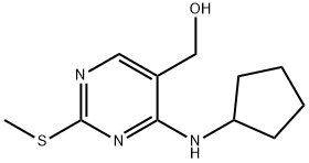 4-(环戊基氨基)-2-(甲硫基)-5-嘧啶甲醇 结构式