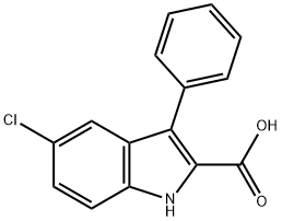 5-氯-3-苯基-1H-吲哚-2-羧酸 结构式