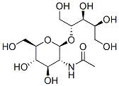 4-O-(2-乙酰氨基-2-脱氧-3-B-D-D-吡喃葡萄糖基)核糖醇 结构式