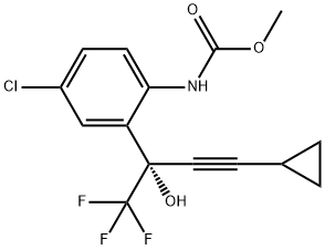 [4-氯-2-[（1S）-3-环丙基-1-羟基-1-（三氟甲基）-2-丙炔基）苯基]氨基甲酸甲酯 结构式
