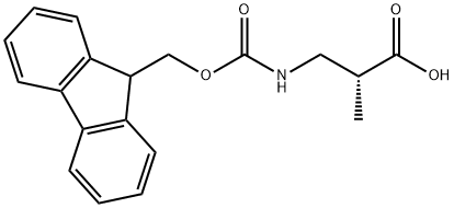 (R)-3-(FMOC-氨基)-2-甲基丙酸 结构式