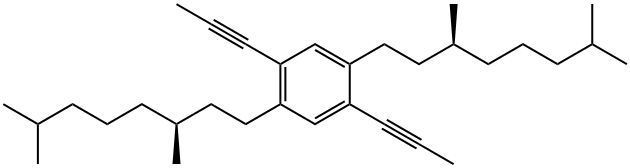 1,4-二(3,7-二甲基辛基)-2,5-二-1-丙炔苯 结构式