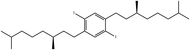 1,4-双(3,7-二甲基辛基)-2,5-二碘代苯 结构式