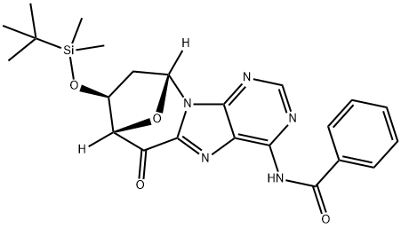 3'-O-(T-BUTYLDIMETHYLSILYL)-5'-OXO-8,5'-CYCLO-2'-DEOXYADENOSINE 结构式