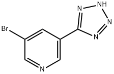 5-(5-溴-3-吡啶基)-1H-四唑 结构式
