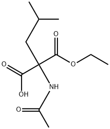 Propanedioic  acid,  (acetylamino)(2-methylpropyl)-,  monoethyl  ester  (9CI) 结构式