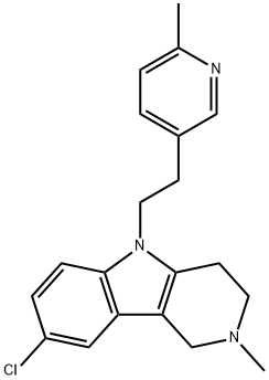 8-氯-2,3,4,5-四氢-2-甲基-5-[2-(6-甲基-3-吡啶基)乙基]-1H-吡啶并[4,3-B]吲哚 结构式