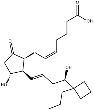 9-OXO-11ALPHA,16R-DIHYDROXY-17-CYCLOBUTYL-5Z,13E-DIEN-1-OIC ACID 结构式