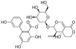 [(2S,3R,4S,5R,6R)-2-[[(1R,10R)-10-ethenyl-1-hydroxy-5-oxo-4,8-dioxabicyclo[4.4.0]dec-6-en-9-yl]oxy]-4,5-dihydroxy-6-(hydroxymethyl)oxan-3-yl] 2,4-dihydroxy-6-(3-hydroxyphenyl)benzoate 结构式