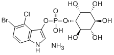 MYO-肌醇 1-(5-溴-4-氯-1H-吲哚-3-基磷酸氢酯) 单铵盐 结构式