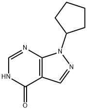 9-cyclopentyl-2,4,8,9-tetrazabicyclo[4.3.0]nona-1,3,6-trien-5-one 结构式